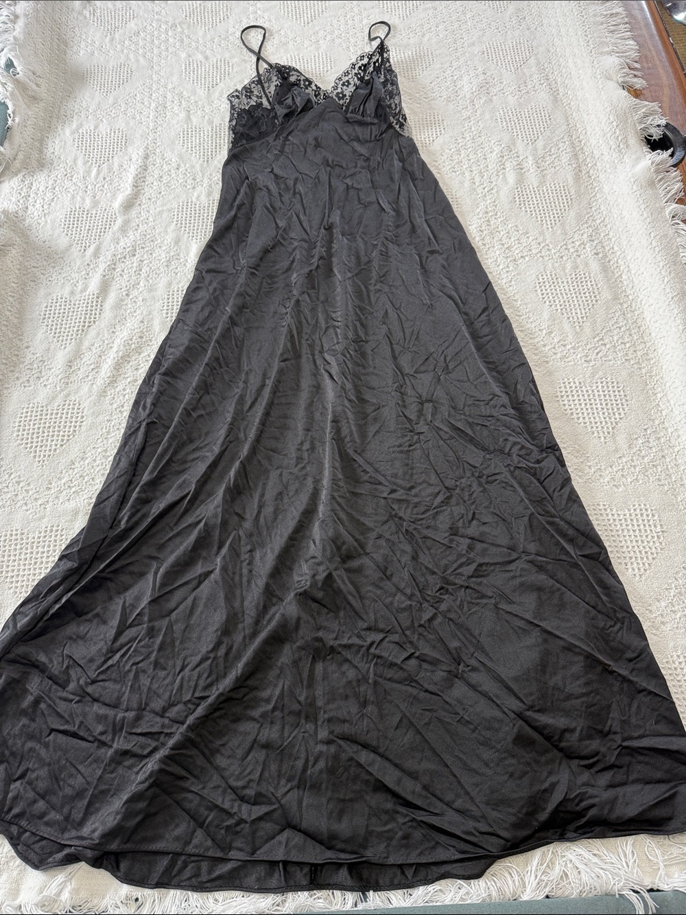 VINTAGE Ralph Montenero Black Lacey Nightgown (M)